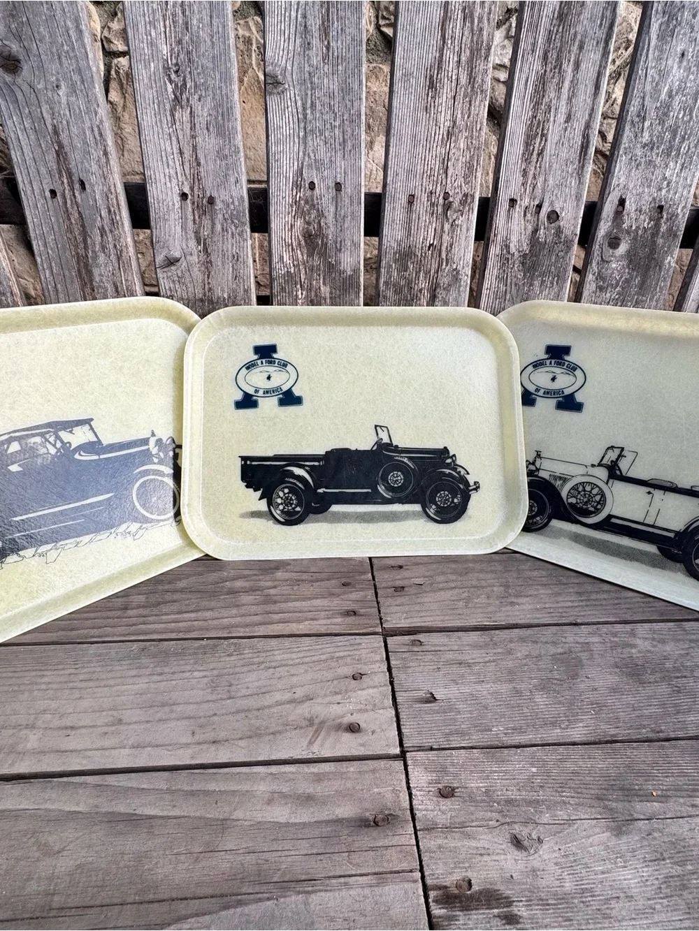 Vintage Model A Ford Club of America Fiberglass Trays set of 3